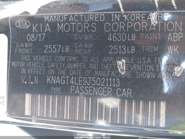 KNAGT4LE9J5021113 KIA Optima Hybrid Premium