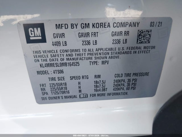 Buick Encore Gx Awd Select 2021 KL4MMESL0MB164525 Image 9