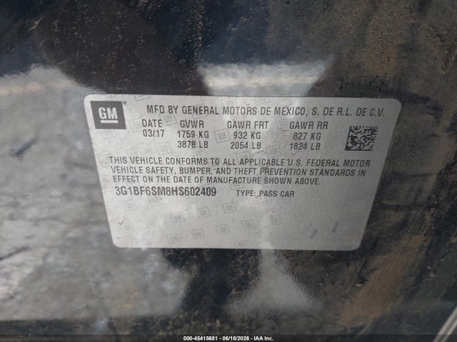 Chevrolet Cruze Premier Auto 2017 3G1BF6SM8HS602409 Image 9