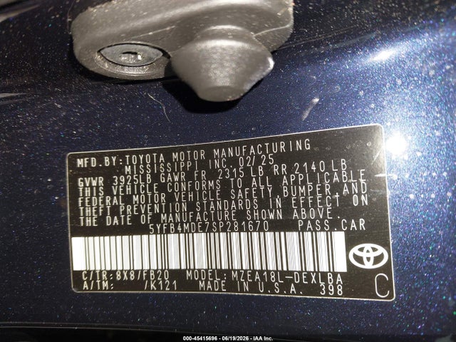 Toyota COROLLA LE 2025 5YFB4MDE7SP281670 Image 9