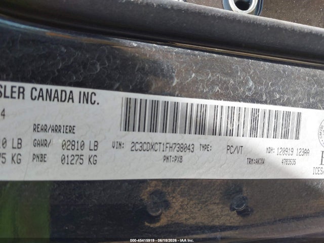 Dodge CHARGER R/T 2015 2C3CDXCT1FH738043 Image 9