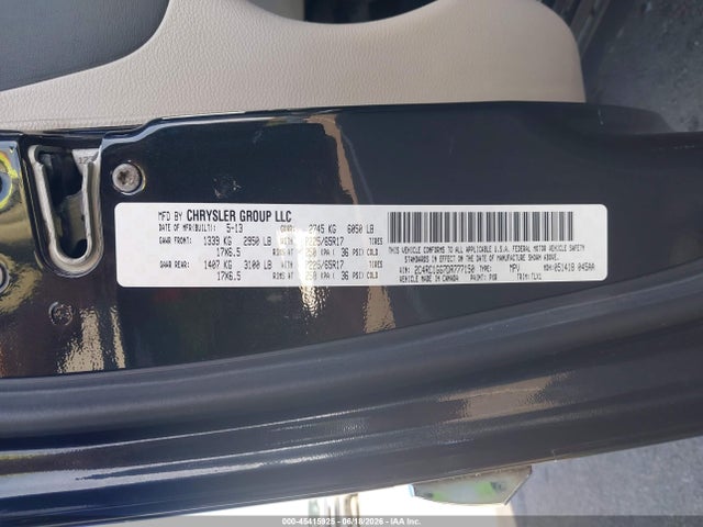 Продаж на аукціоні авто 2013 Chrysler Town & Country Limited, vin: 2C4RC1GG7DR777150, номер лоту: 45415925