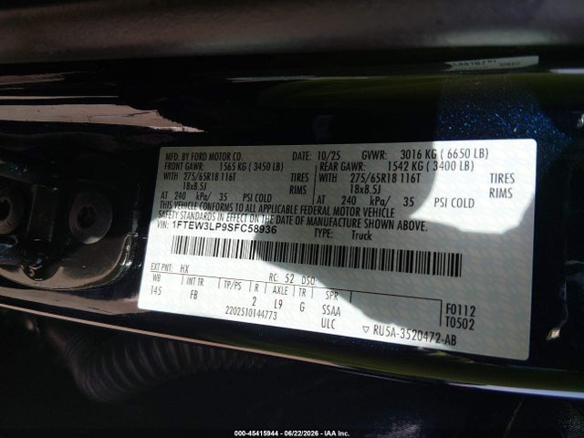Ford F-150 Xlt 2025 1FTEW3LP9SFC58936 Image 9