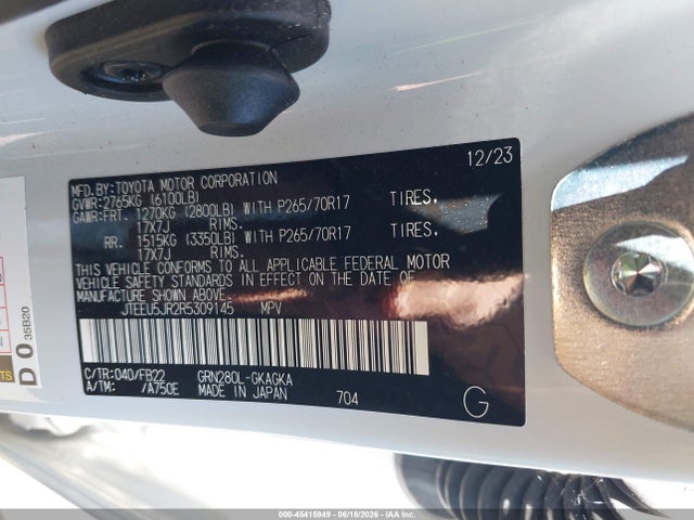 Toyota 4RUNNER SR5 2024 JTEEU5JR2R5309145 Image 9
