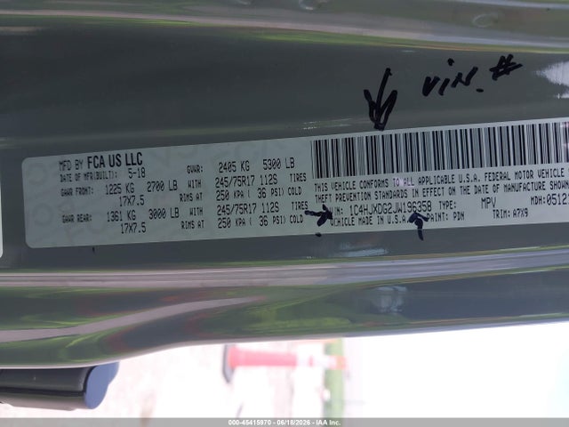 1C4HJXDG2JW196358 Jeep Wrangler Unlimited Sport S 4x4