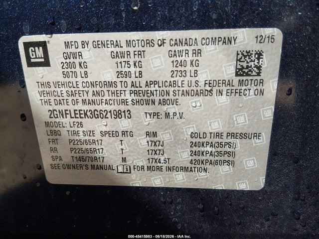 Chevrolet EQUINOX LS 2016 2GNFLEEK3G6219813 Image 9