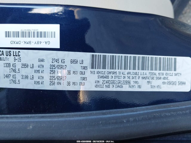 Dodge Grand Caravan Se 2016 2C4RDGBG1GR122896 Image 9