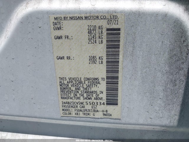 1N4BZ1CV5NC550334 Nissan Leaf Sv Plus 62 Kwh