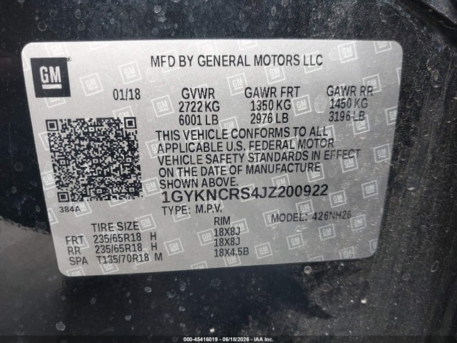 Cadillac XT5 LUXURY 2018 1GYKNCRS4JZ200922 Image 9