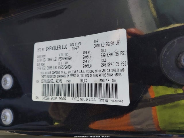 Aukcja sprzedaży 2008 Dodge Ram 1500 Slt, vin: 1D7HU18268J141301, numer aukcji: 45416058