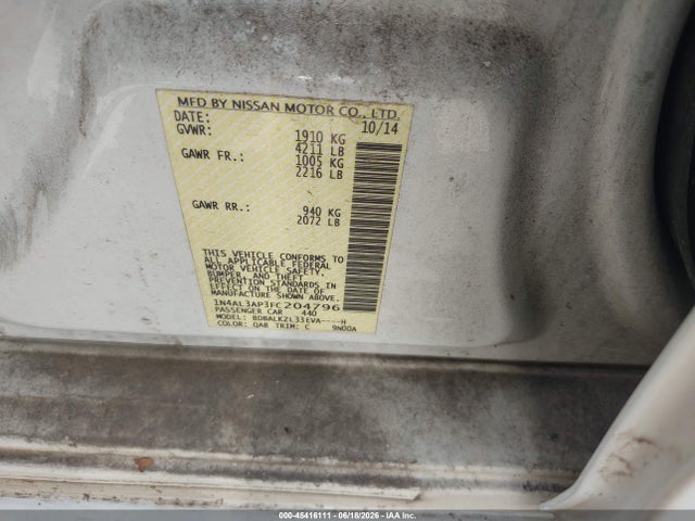 1N4AL3AP3FC204796 Nissan Altima 2.5 Sv