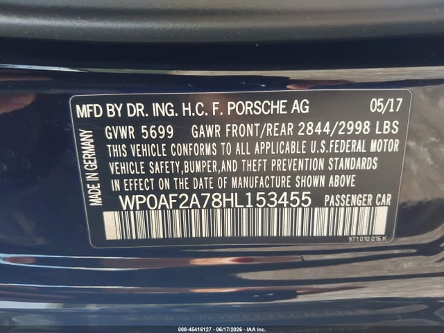 Porsche Panamera Turbo 2017 WP0AF2A78HL153455 Image 9