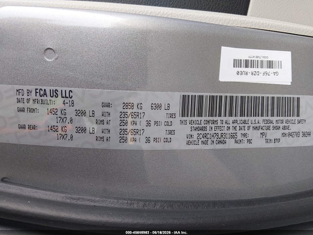 Chrysler Pacifica Hybrid Touring Plus 2018 2C4RC1H79JR311665 Image 9