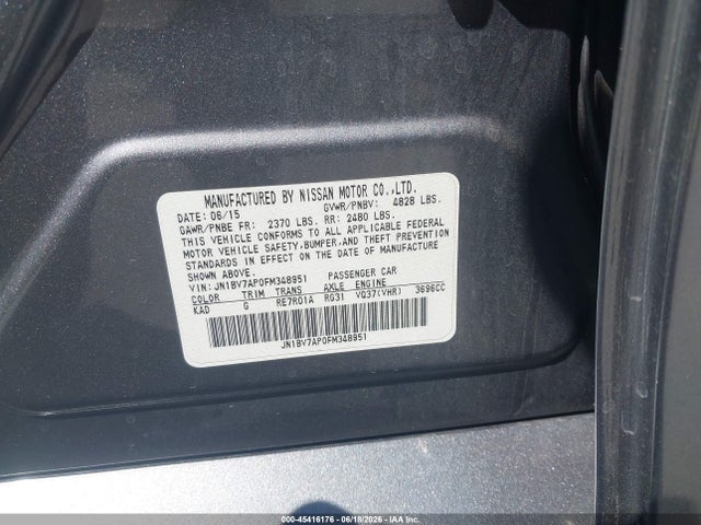 Продажа на аукционе авто 2015 Infiniti Q50 Premium, vin: JN1BV7AP0FM348951, номер лота: 45416176