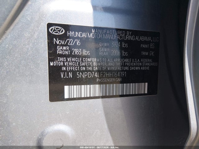 Hyundai ELANTRA SE 2017 5NPD74LF2HH164191 Image 9
