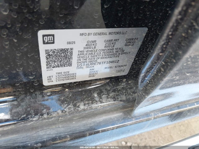 Продаж на аукціоні авто 2026 Gmc Sierra 2500 Hd, vin: 1GT4URE76TF104512, номер лоту: 45416195