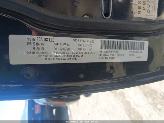 45416206 :رقم المزاد ، 2C3CCAEGXFH779920 vin ، 2015 Chrysler 300c مزاد بيع