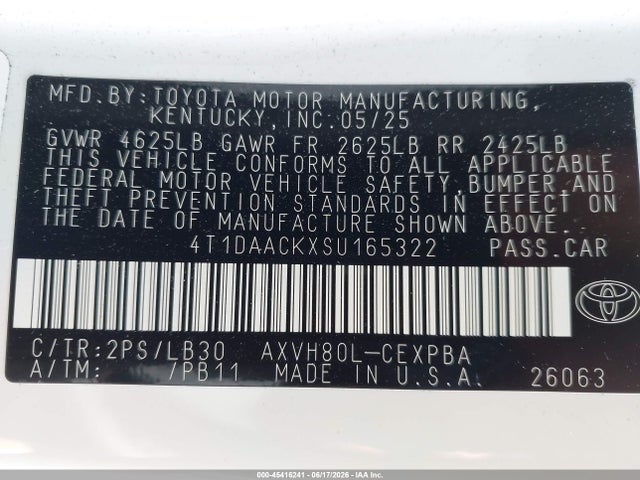 4T1DAACKXSU165322 Toyota CAMRY XSE