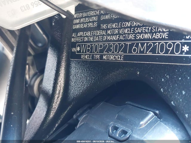 45416281 :رقم المزاد ، WB10P2302T6M21090 vin ، 2026 Bmw S 1000 Rr مزاد بيع