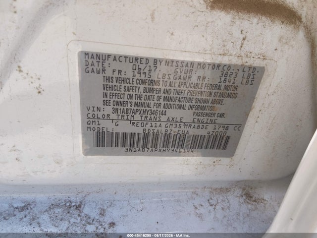 Nissan SENTRA S 2017 3N1AB7APXHY346144 Image 9