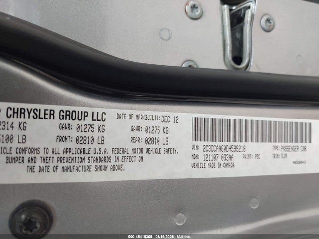2013 Chrysler 300 Motown მანქანა იყიდება აუქციონზე, vin: 2C3CCAAG0DH599218, აუქციონის ნომერი: 45416309