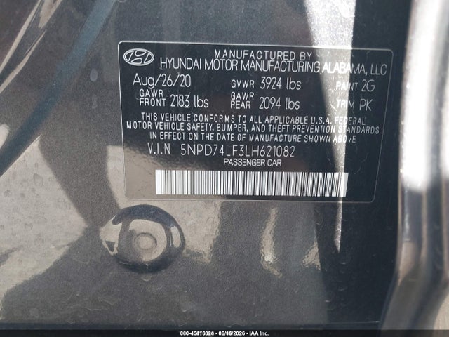 Hyundai ELANTRA SE 2020 5NPD74LF3LH621082 Image 9