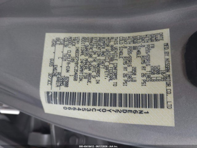 Aukcja sprzedaży 2000 Nissan Frontier Se-v6/xe-v6, vin: 1N6ED27Y0YC354660, numer aukcji: 45416412