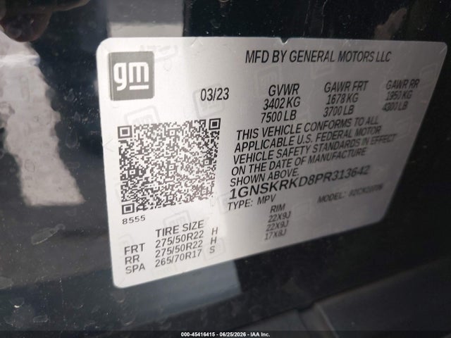 1GNSKRKD8PR313642 Chevrolet Tahoe 4wd Rst