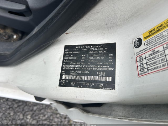 Aukcja sprzedaży 2012 Ford Transit Connect Xlt, vin: NM0LS7DN3CT090024, numer aukcji: 45416651