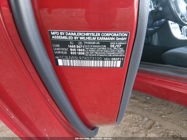 45416908 :رقم المزاد ، 1C3LN55L97X073100 vin ، 2007 Chrysler Crossfire مزاد بيع