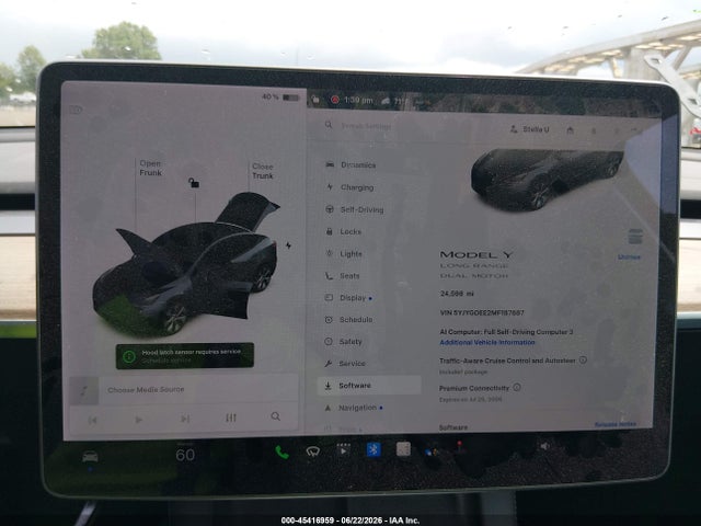 45416959 :رقم المزاد ، 5YJYGDEE2MF187887 vin ، 2021 Tesla Model Y Long Range Dual Motor All-wheel Drive مزاد بيع