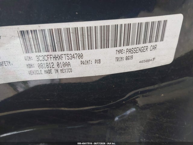 2015 Fiat 500 Turbo მანქანა იყიდება აუქციონზე, vin: 3C3CFFHHXFT534700, აუქციონის ნომერი: 45417016