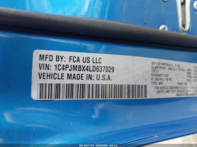 Продаж на аукціоні авто 2020 Jeep Cherokee Trailhawk 4x4, vin: 1C4PJMBX4LD637029, номер лоту: 45417128