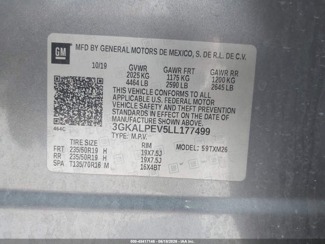 3GKALPEV5LL177499 GMC Terrain Fwd Slt