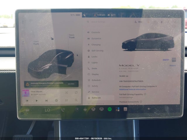 Aukcja sprzedaży 2026 Tesla Model Y All-wheel Drive/long Range Launch Series/premium All-wheel Drive, vin: 7SAYGDEE6TA475829, numer aukcji: 45417291