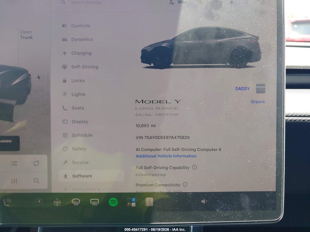 Aukcja sprzedaży 2026 Tesla Model Y All-wheel Drive/long Range Launch Series/premium All-wheel Drive, vin: 7SAYGDEE6TA475829, numer aukcji: 45417291
