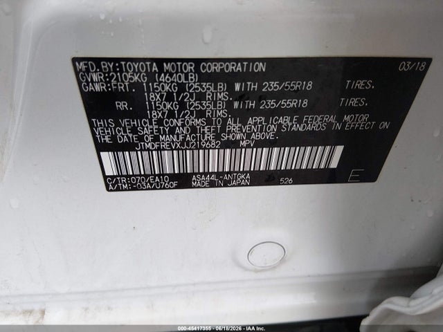 JTMDFREVXJJ219682 Toyota Rav4 Limited