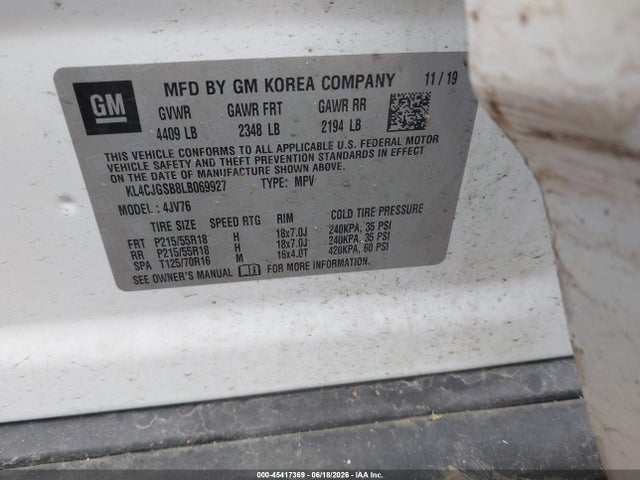 Продажа на аукционе авто 2020 Buick Encore Awd Essence, vin: KL4CJGSB8LB069927, номер лота: 45417369