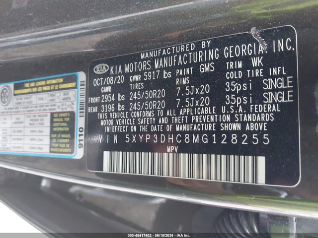 Продажа на аукционе авто 2021 Kia Telluride Ex, vin: 5XYP3DHC8MG128255, номер лота: 45417402