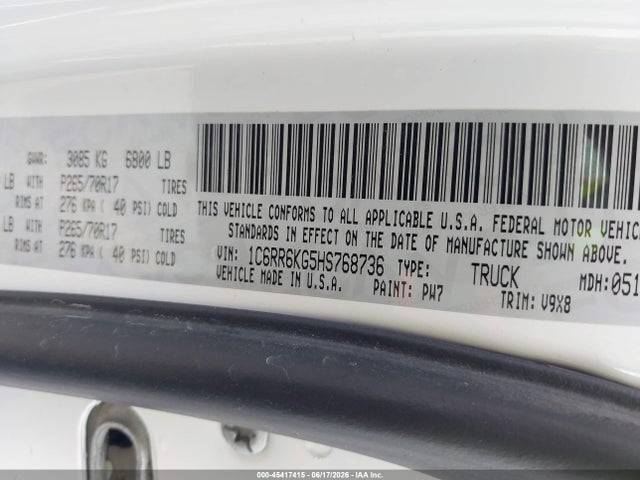 1C6RR6KG5HS768736 RAM 1500 Tradesman 4x2 5&#039;7 Box