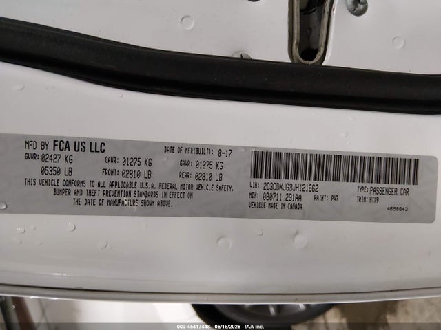 Продажа на аукционе авто 2018 Dodge Charger Gt Awd, vin: 2C3CDXJG3JH121662, номер лота: 45417448