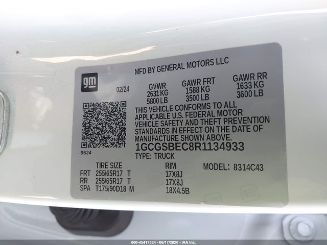 1GCGSBEC8R1134933 Chevrolet Colorado 2wd Wt
