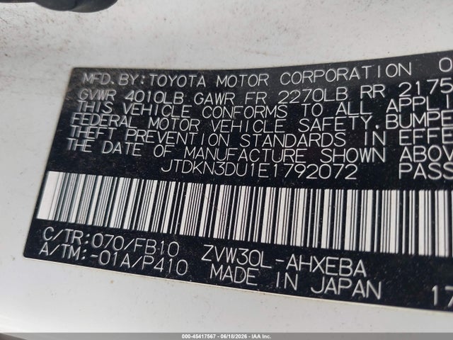 Toyota Prius Two 2014 JTDKN3DU1E1792072 Image 9