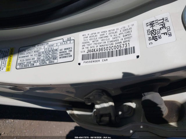 2002 Acura Rl 3.5 მანქანა იყიდება აუქციონზე, vin: JH4KA96502C005731, აუქციონის ნომერი: 45417578