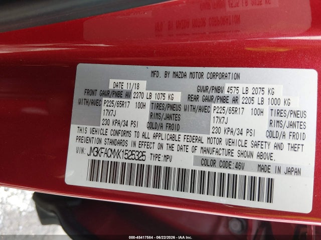 Mazda Cx-5 Touring 2019 JM3KFACMXK1525325 Image 9