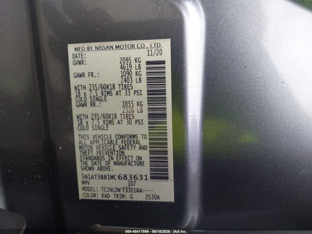 Продажа на аукционе авто 2021 Nissan Rogue Sv Intelligent Awd, vin: 5N1AT3BB1MC683631, номер лота: 45417599