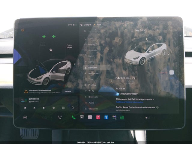 45417829 :رقم المزاد ، 5YJ3E1EB0NF109291 vin ، 2022 Tesla Model 3 Long Range Dual Motor All-wheel Drive مزاد بيع