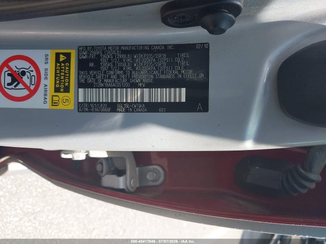 Aukcja sprzedaży 2010 Lexus Rx 350, vin: 2T2BK1BA6AC051200, numer aukcji: 45417946