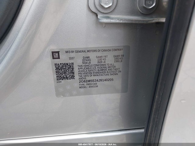 Aukcja sprzedaży 2018 Cadillac Xts Luxury, vin: 2G61M5S34J9140205, numer aukcji: 45417977