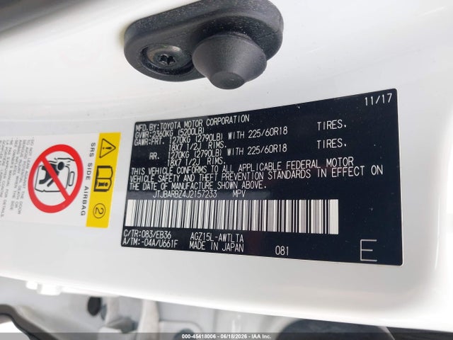 Продаж на аукціоні авто 2018 Lexus Nx 300 F Sport, vin: JTJBARBZ4J2157233, номер лоту: 45418006